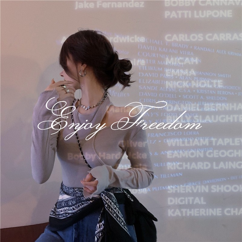 Enjoy Freedom Áo Thun Dài Tay Phong Cách Retro Gợi Cảm Cho Nữ