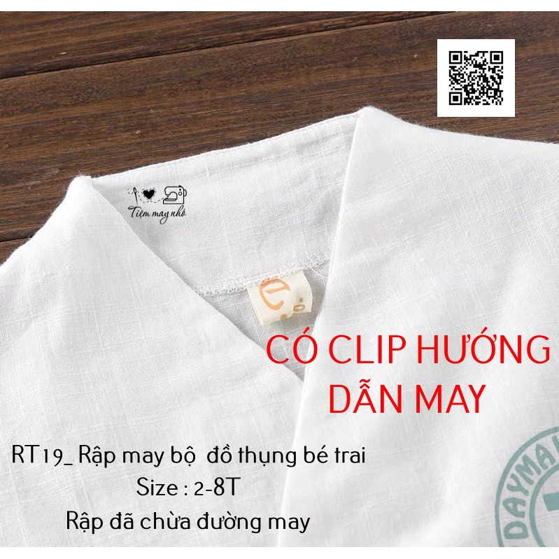 [Mã SKAMCLU8 giảm 10% cho đơn từ 100K] RẬP GIẤY RT19 _ bộ áo+ quần thụng bé trai ( 1-8 tuổi)