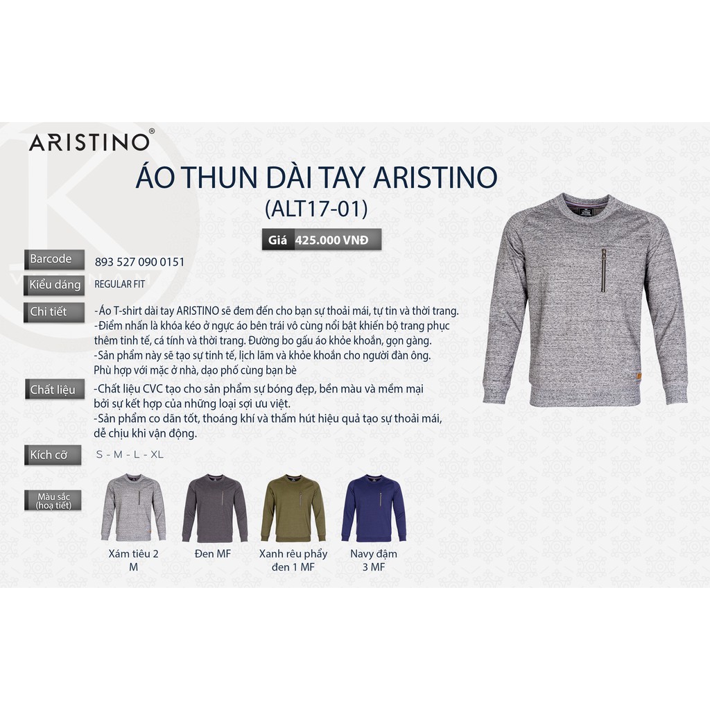 (XẢ KHO) Áo nỉ Aristino ALT17-01 tag 425K | BigBuy360 - bigbuy360.vn