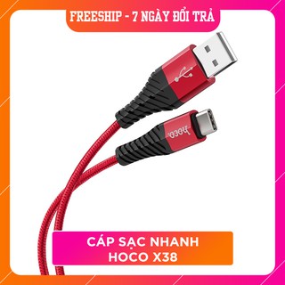 Cáp sạc hoco x38 đầu lightning/ micro/ type-c - sạc nhanh 2.4a/ dây dài 1m