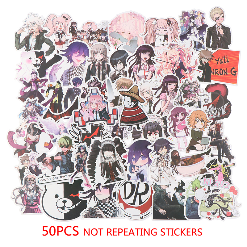 Bộ 50 Miếng Dán Trang Trí Chống Thấm Nước Họa Tiết Anime Dễ Thương