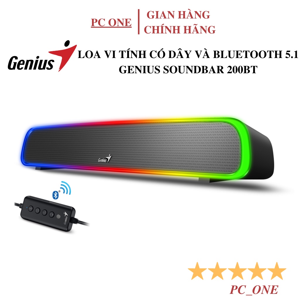 Loa Vi Tính Có Dây và Bluetooth 5.1 GENIUS SoundBar 200BT - Hàng chính hãng