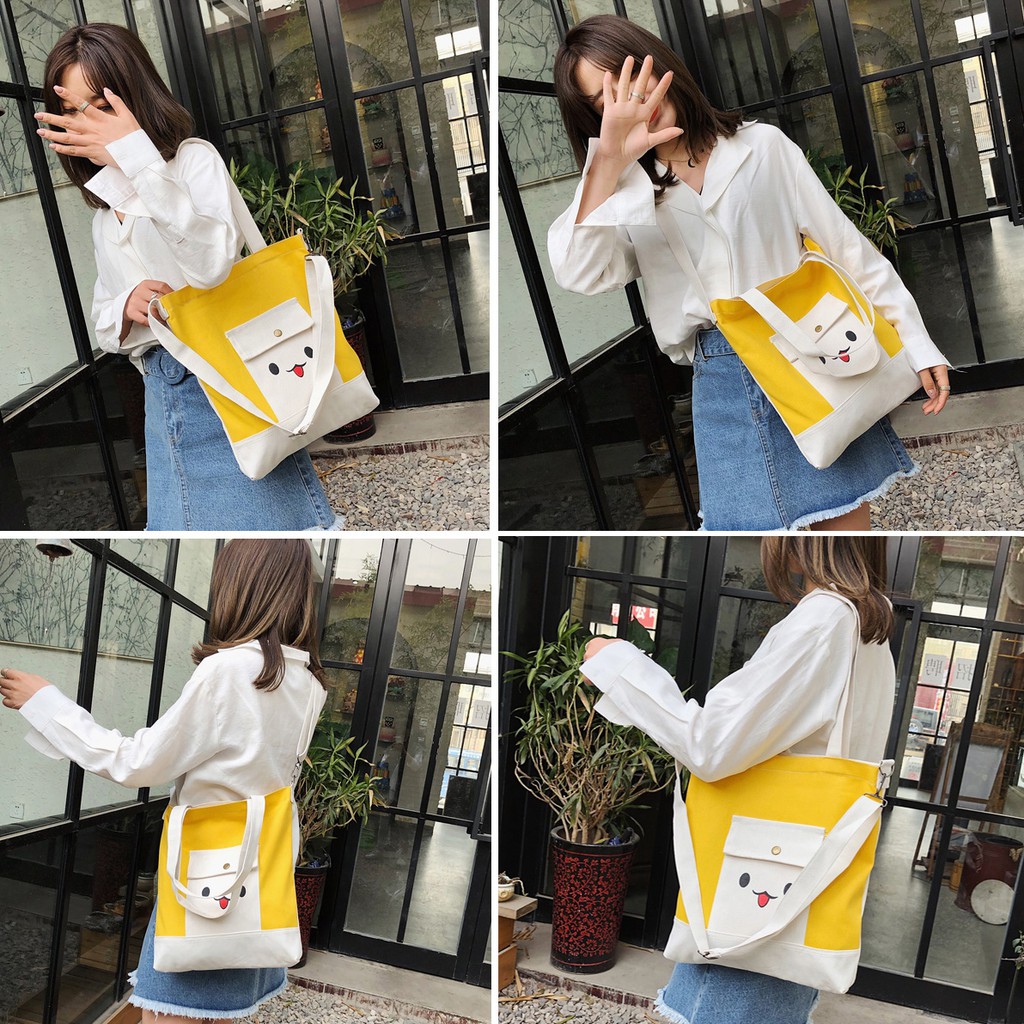 Túi Tote Đeo Chéo Mặt Pet Cười Xinh Xắn M630