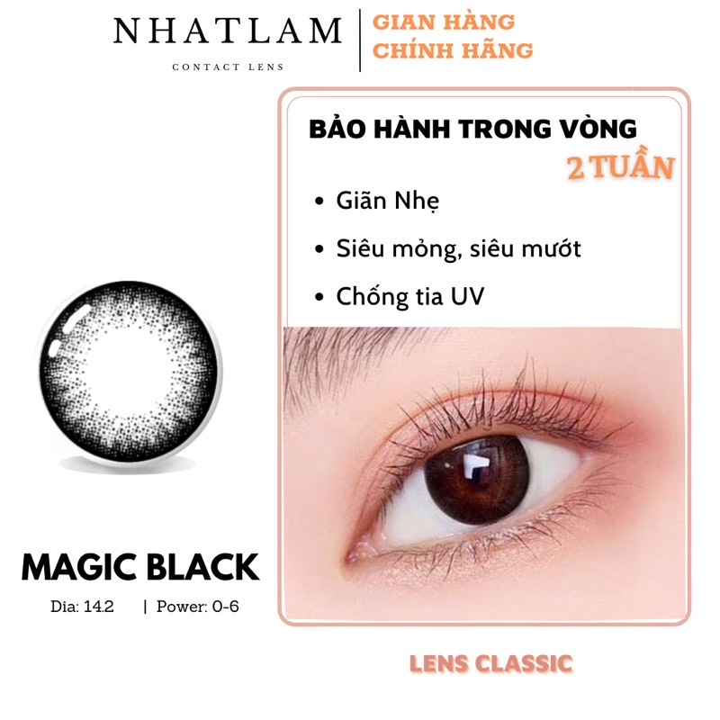 LENS ĐEN TỰ NHIÊN | thương hiệu kính áp tròng ANGEL EYES chính hãng - Dia 14mm-14.2mm có độ cận từ 0-6
