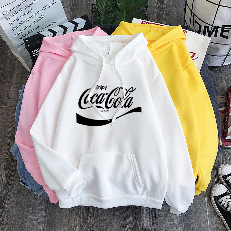 COCA COLA Áo Hoodies tay dài thời trang dành cho nữ