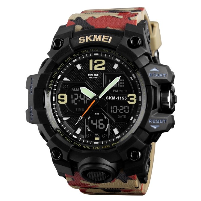 Đồng hồ thể thao nam Skmei quân đội rằn ri camouFlage S1155