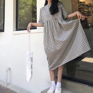 Váy babydoll kẻ