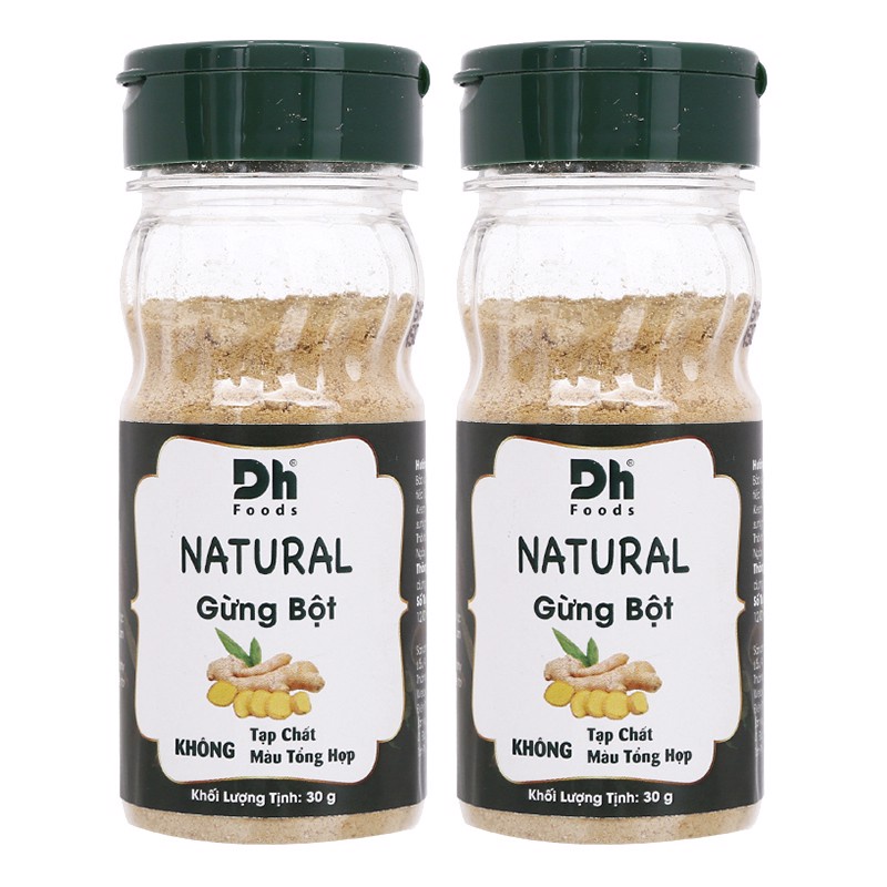 COMBO 2 HŨ BỘT GỪNG NGUYÊN CHẤT 30G/HŨ - GIA VỊ TỰ NHIÊN DH FOODS NATURAL