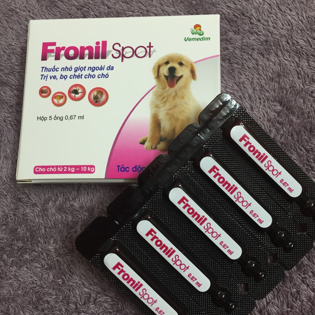 Nhỏ gáy đặc trị ve rận chó  FRONIL SPOT ống 0.67ml