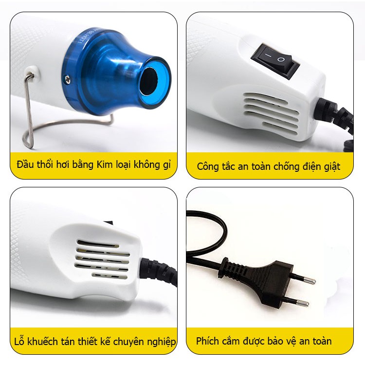 Máy khò nhiệt mini cầm tay - Dụng cụ DIY. Máy khò màng co nhiệt 300W