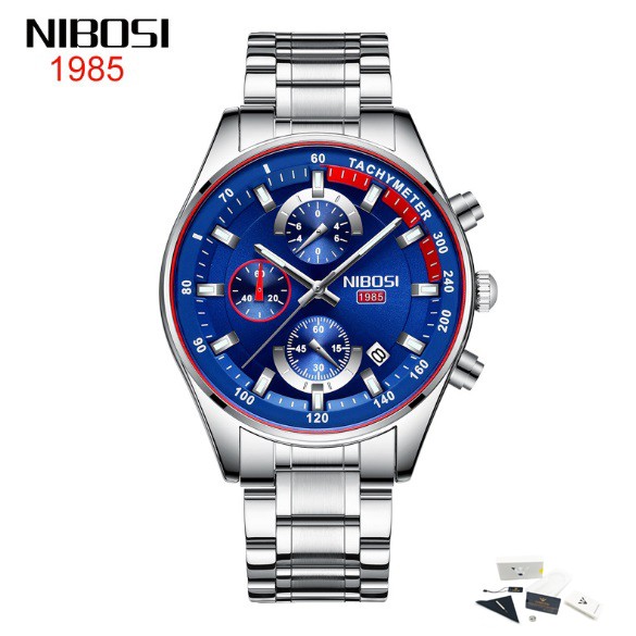 Đồng hồ Nibosi nam dây thép phiên bản quốc tế 2375 fullbox