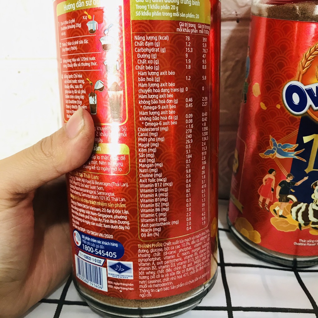 Thức uống lúa mạch hương vị SOCOLA Ovaltine bột hũ thủy tinh 400g