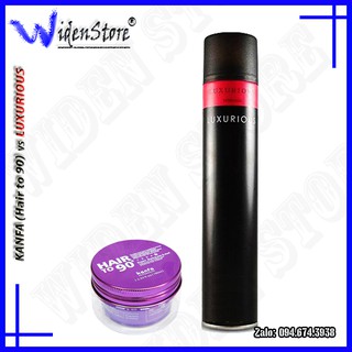 Combo sáp vuốt tóc Kanfa hộp tím và gôm xịt tóc Luxurious