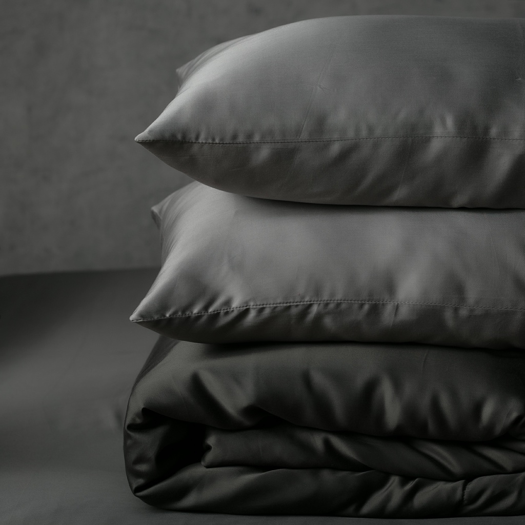 Bộ Chăn Ga Gối 5 Món Gòn Bedding Lụa Tencel 60s Cao Cấp Màu Trơn 1m6x2m - 1m8x2m