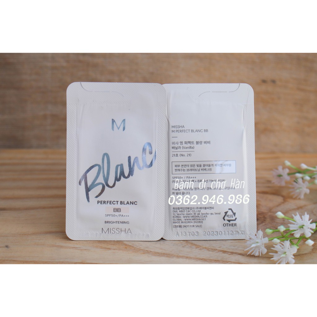 Sample Kem nền Missha M Perfect Blanc Brightening BB Cream 1ml | BigBuy360 - bigbuy360.vn