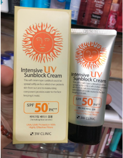 Kem chống nắng 3W Clinic Intensive Sunblock cream 70ml (hộp mặt trời đỏ)