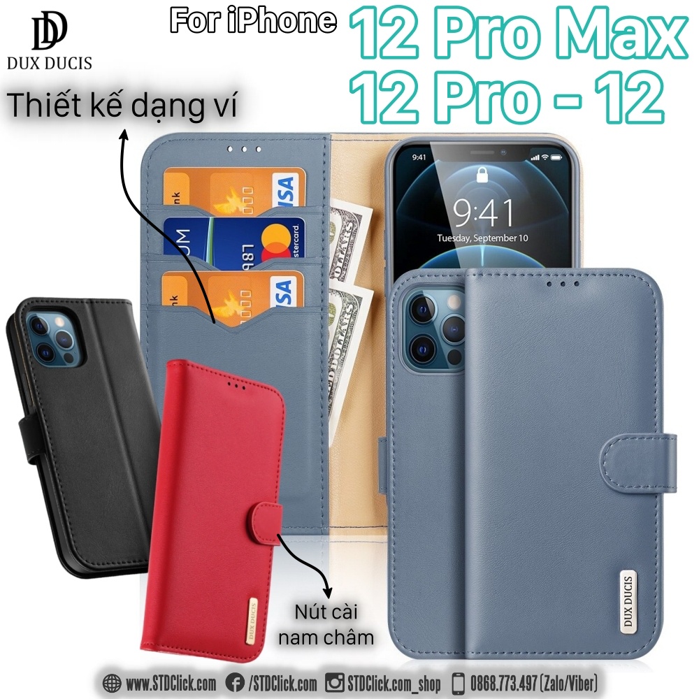 BAO DA IPHONE 12 PRO MAX - 12 PRO - 12 DUX DUCIS HIVO CHÍNH HÃNG