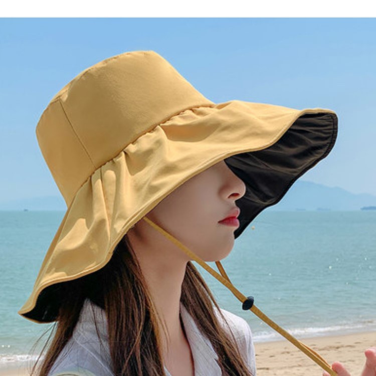 Mũ Vành Chống Nắng Chống Tia UV Lót Da Màu Trơn L2059