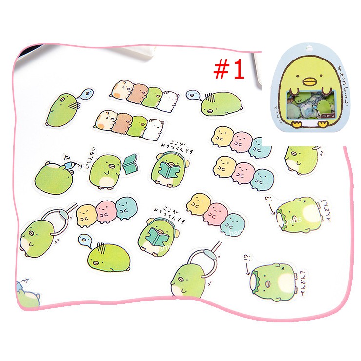 Bộ 50 Miếng Sticker Hình Ngộ Nghĩnh Trang trí scrapbook, sổ tay planner