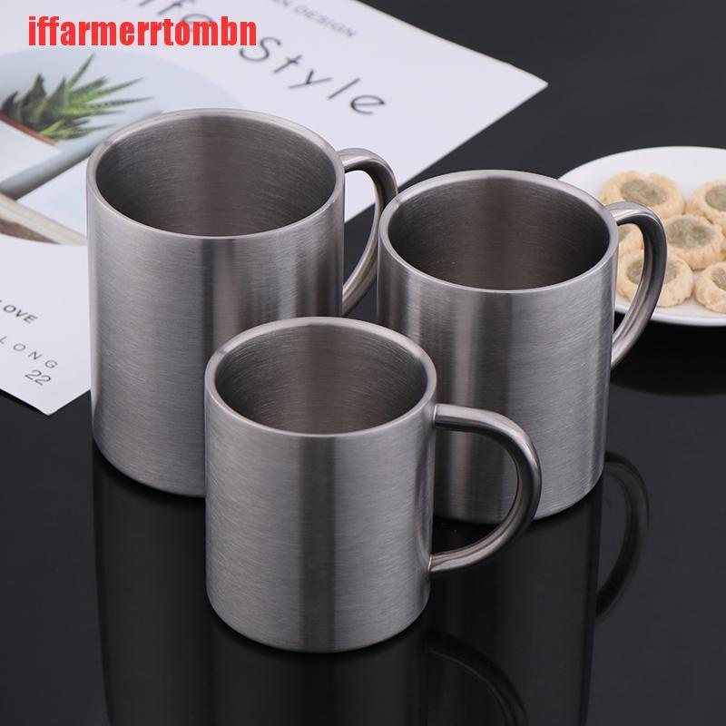 {iffarmerrtombn}Portable Mug Cup Double Wall Travel Tumbler Coffee Mugs Tea Cups Stainless Steel TYW