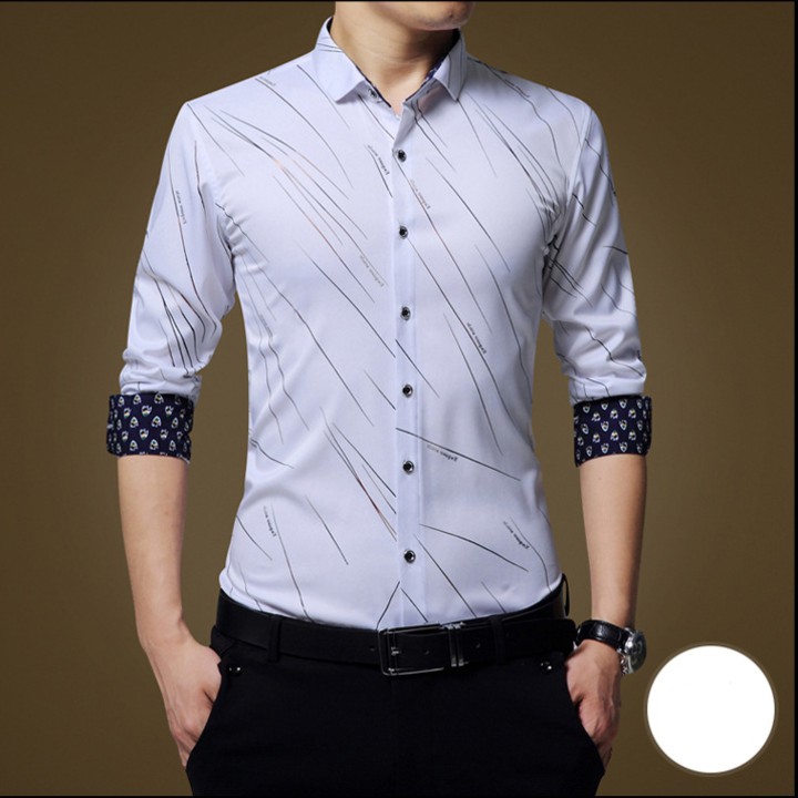 (TRỢ GIÁ) Áo Sơ Mi Nam Dài Tay - Vải Lụa 3D Không Phai, Không Xù Cao Cấp SM00010 | BigBuy360 - bigbuy360.vn