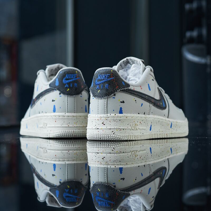 Giày Sneaker Air Force 1Hàng Chính Hãng Nike Air Force 1 LV8 3 Light Grey Paint Splatter [DJ2598 001] Simple Sneaker