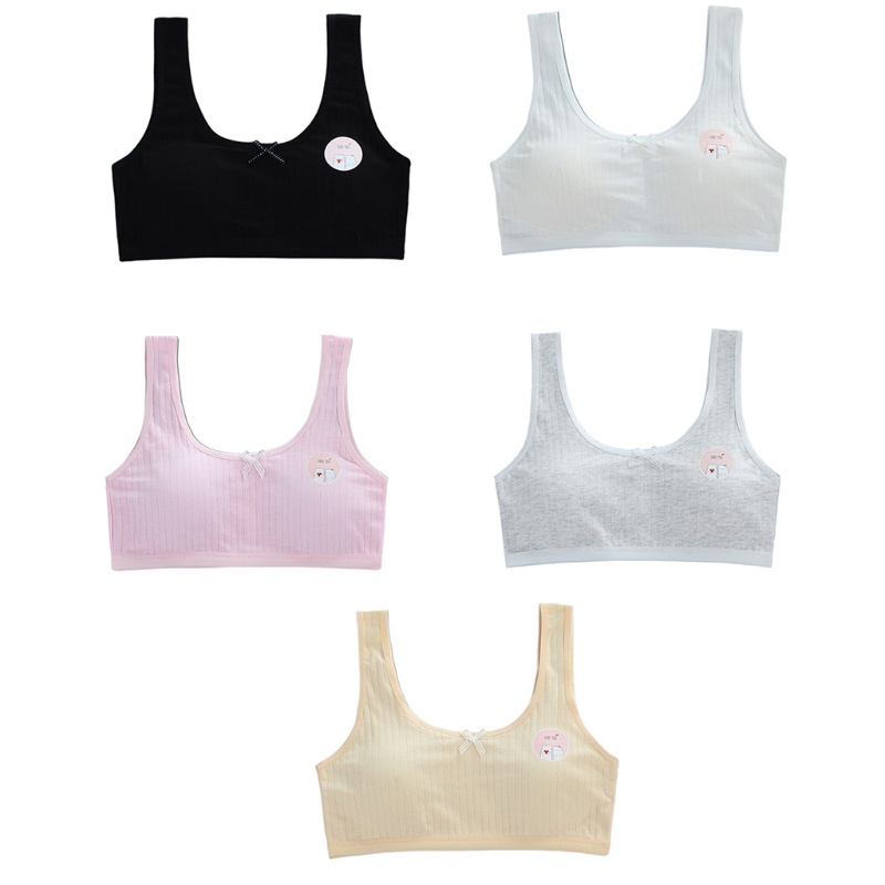 Áo lót vải cotton Không Gọng In Họa Tiết Gấu Hoạt Hình Xinh Xắn Dành Cho Nữ