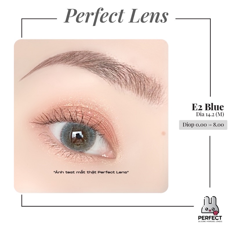 Lens Mắt , Kính Áp Tròng E2 BLUE GRAY Có Độ Cận và Không Độ , DIA 14.2 ,Cho Mắt Nhạy Cảm Giá Sale