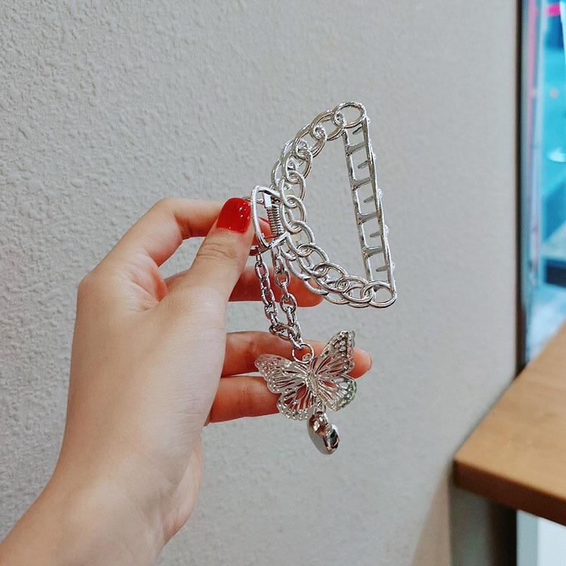 Kẹp tóc kim loại hình bướm phong cách Hàn Quốc