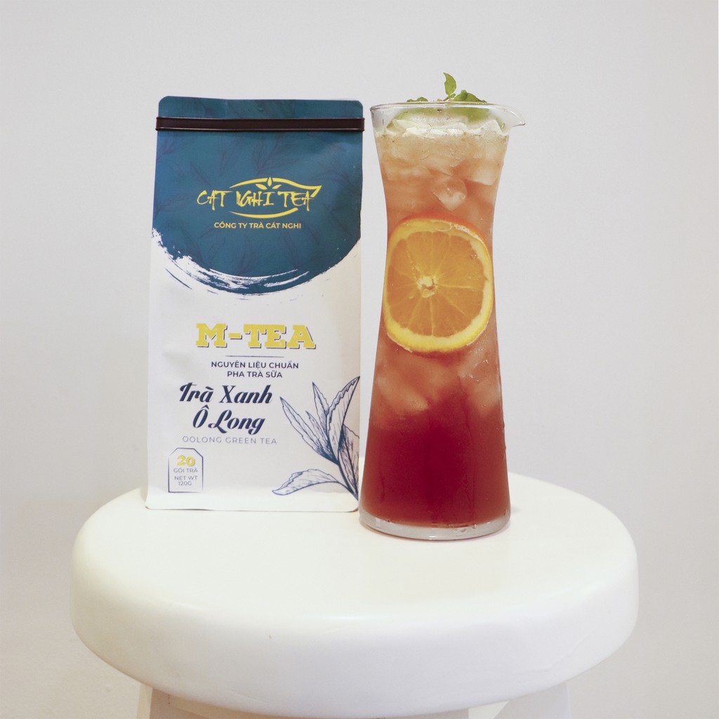 TRÀ XANH Ô LONG nguyên liệu pha trà sữa và trà trái cây CAT NGHI TEA – 120g (20 Túi Lọc x 6g)