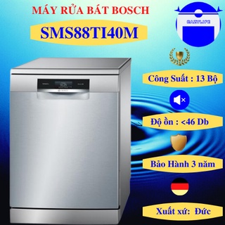 Máy rửa bát bosch sms88ti40m thiết kế độc lập gồm 8 chương trình rửa