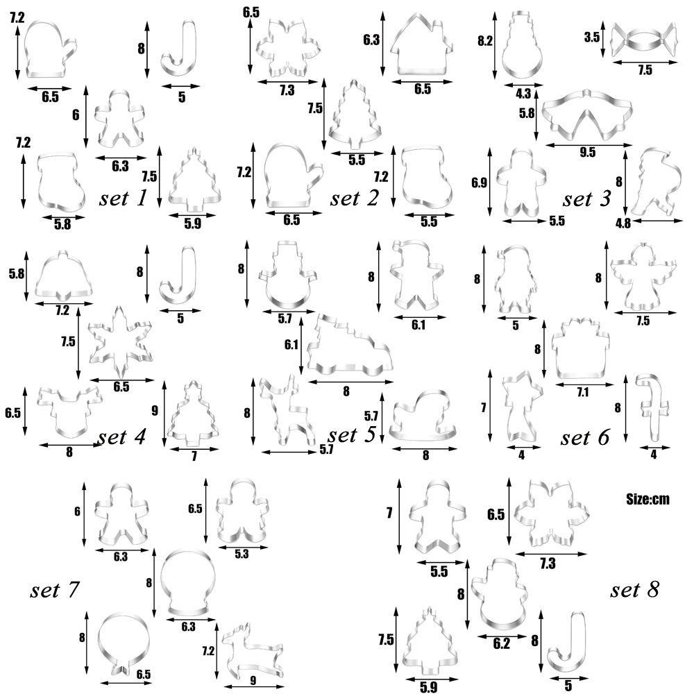 CONOPERY Bộ 5 Khuôn Cắt Bánh Quy Hình Ông Già Noel / Bánh Gừng / Bông Tuyết