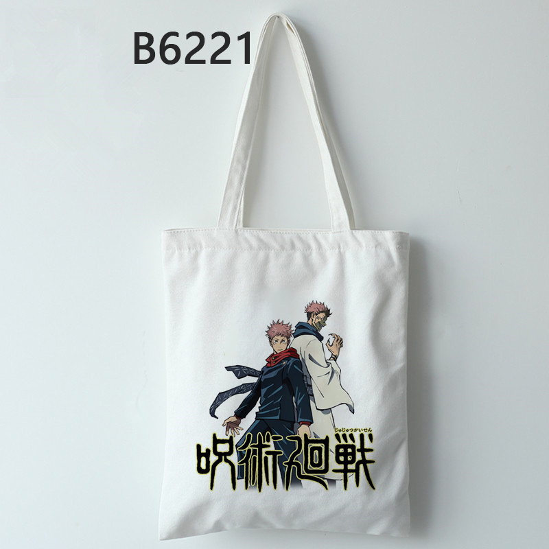 Túi Xách canvas Cỡ Lớn Họa Tiết anime jujutsu kaisen Phong Cách Hàn Quốc
