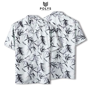 Áo sơ mi nam POLYS áo sơ mi tay ngắn họa tiết Bamboo Leaves