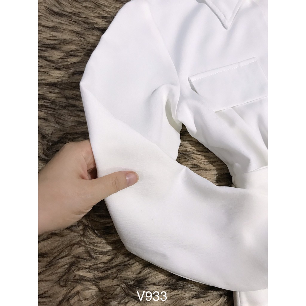 [ xả kho ] MiD Mie Design - Đầm body sơ mi trắng V933 (Kèm ảnh thật và video do shop tự chụp)