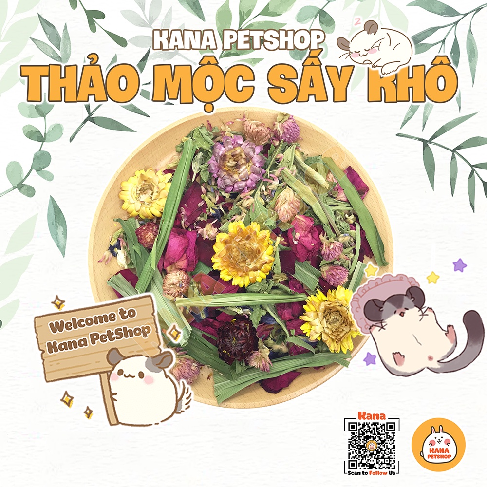 Hoa Thảo Mộc Sấy Khô Lót Chuồng 🐹FREESHIP🐹 Hoa Sấy Lót Chuồng Thức Ăn Cho Hamster, chinchilla , Thỏ , Bọ , Pet Nhỏ