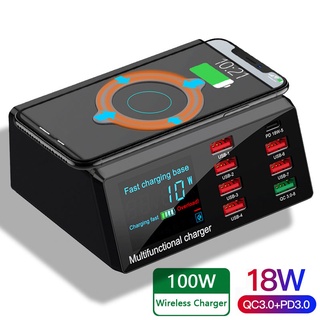 Trạm sạc nhanh không dây 8 cổng usb 3.0 100w cho iphone ipad samsung tablet