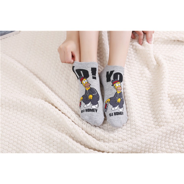 Tất Simspon cổ ngắn - màu tối