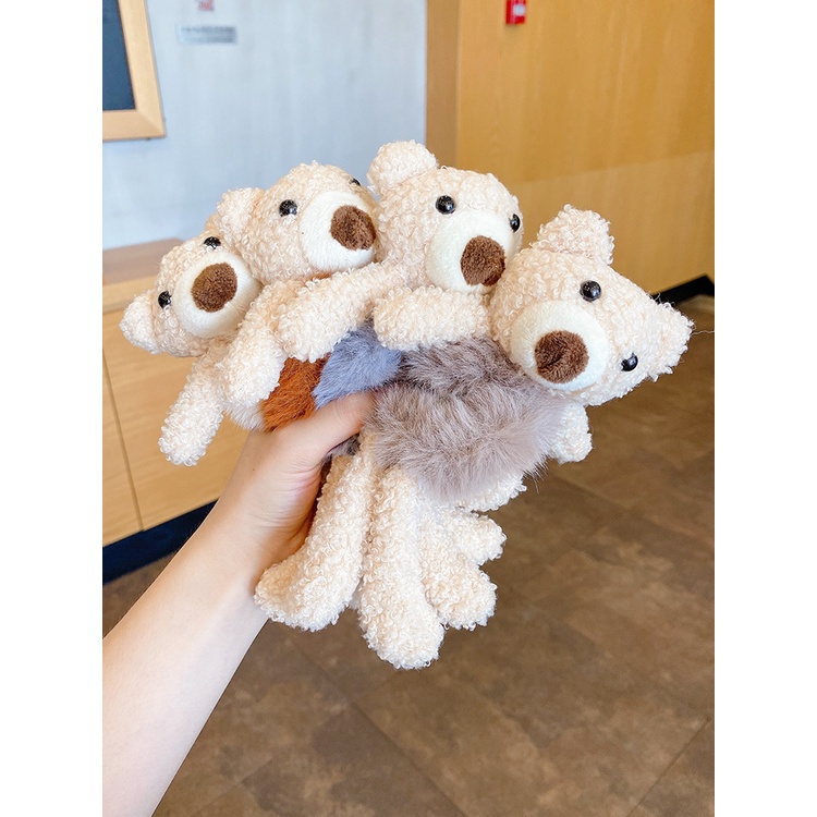 Dây Buộc Tóc Cao Su Bọc Vải Lông Hình Gấu Dành Cho Nữ