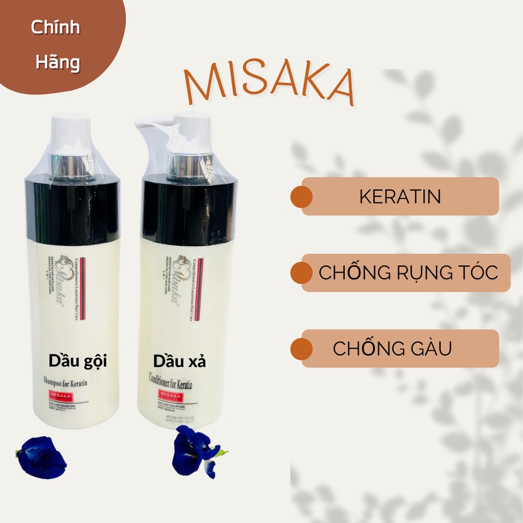 Dầu Gội và Xả MISAKA , Chính hảng 100% , giúp phục hồi tóc , tóc khỏe mạnh suông mượt , ngăn rụng tóc