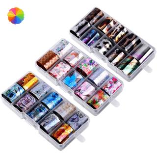 [Hàng mới về] Set 10 tấm giấy foil hologram dán móng nghệ thuật