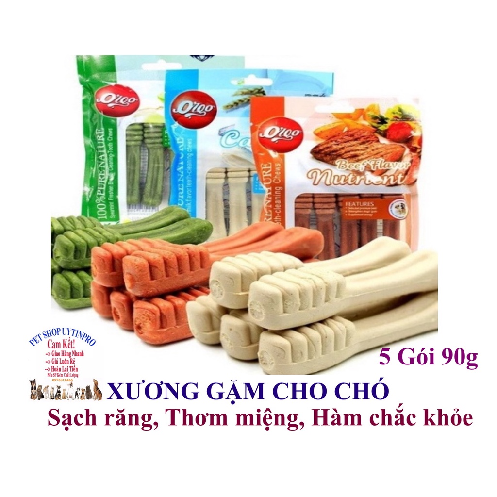 5 Gói Xương gặm cho Chó ORGO gói 90g Sạch răng Thơm miệng Giúp hàm chắc khỏe Tốt cho tiêu hóa Bổ sung canxi