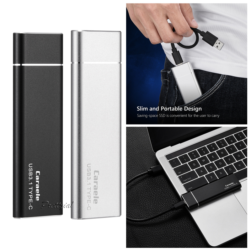 [PRETTYIA1]Portable SSD USB3.1 SSD Data Transfer Solid State Drive for Phone PC