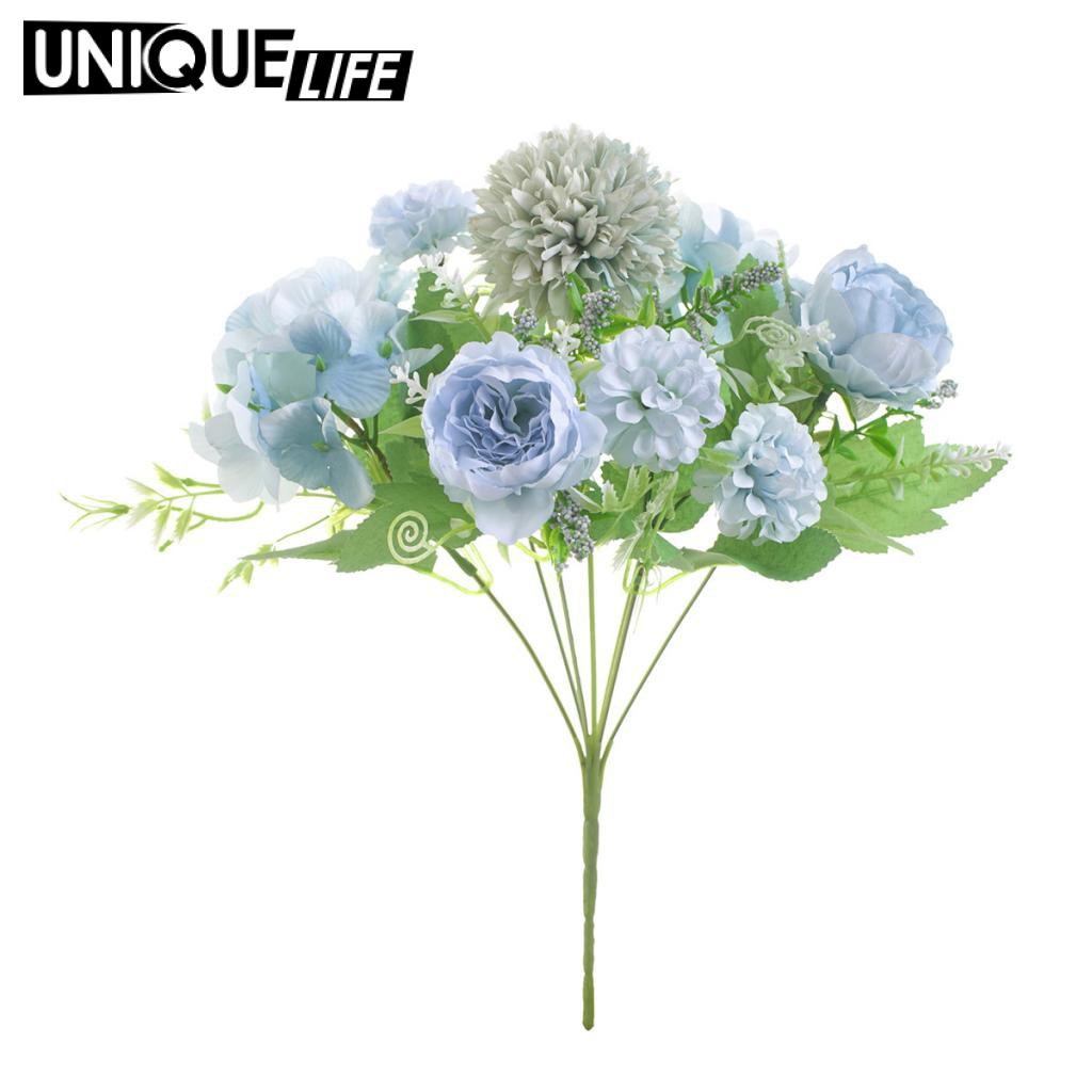 Bó Hoa Mẫu Đơn Giả 7 Bông Bằng Lụa Nhẹ Màu Hồng Nhạt