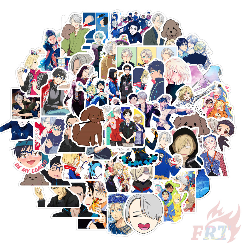 Set 50 Miếng Dán Trang Trí Hình Nhân Vật Trong Phim Hoạt Hình &quot;Yuri!!! On Ice 04