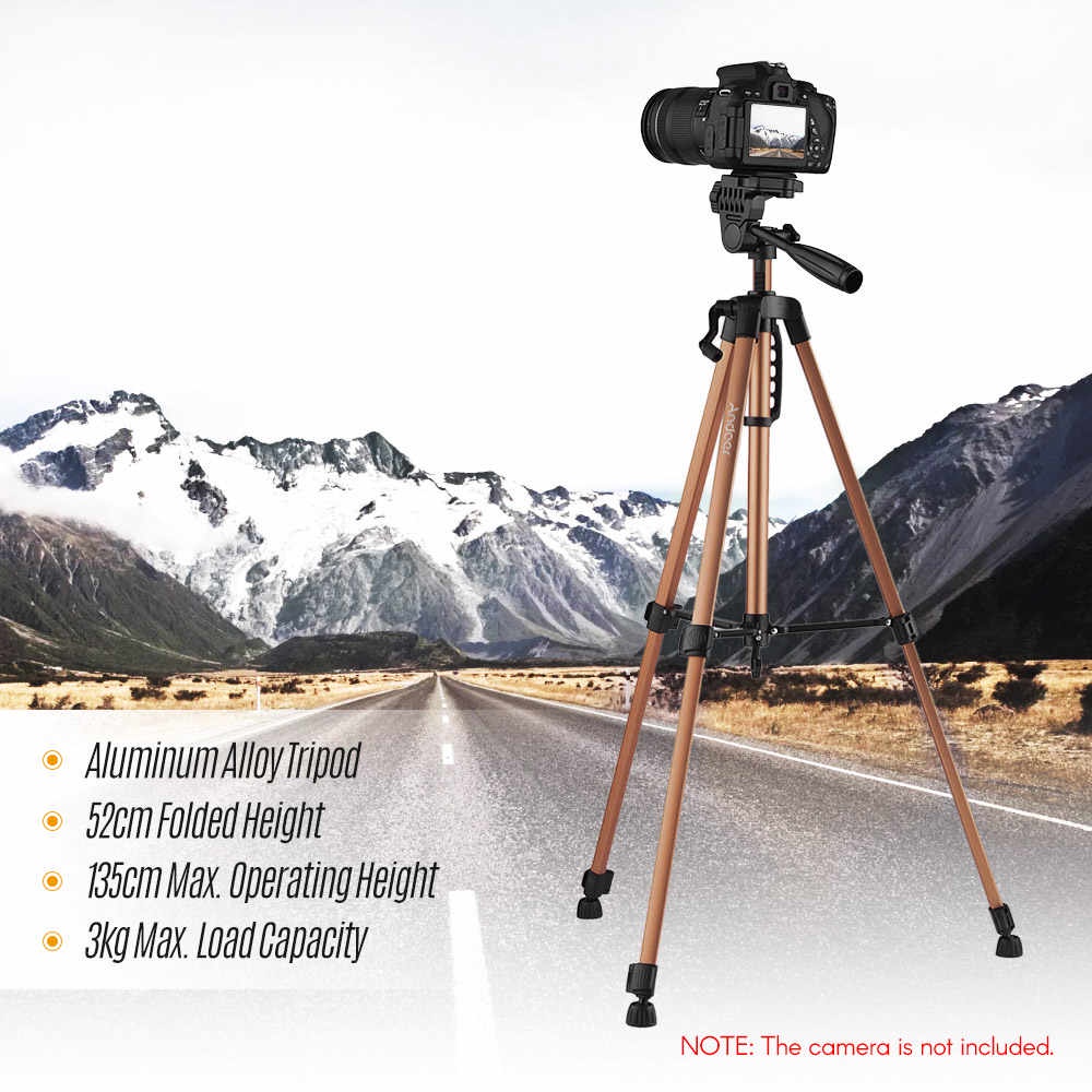 Gậy Tripod 3366 nhôm 3 chân cho điện thoại và máy ảnh dài 1m50 cao cấp + Đầu kẹp điện thoại, túi