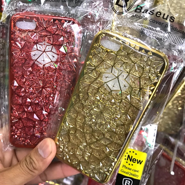 Ốp lưng iPhone 5/5s/SE dẻo đính đá 3d viền si cao cấp