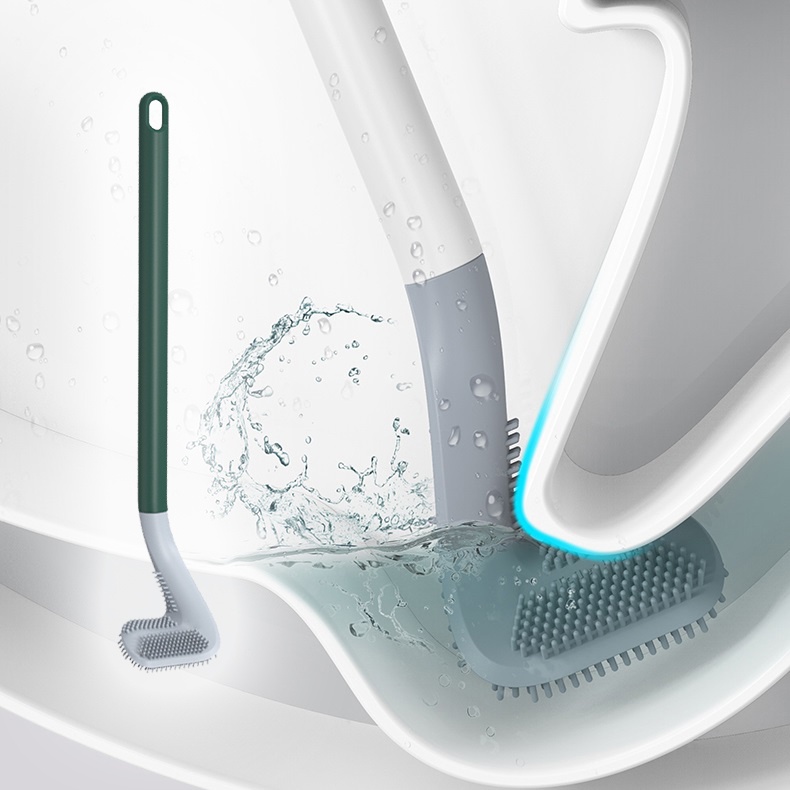 Cọ chà toilet silicon - Cây chà bồn cầu tẩy rửa nhà tắm nhà vệ sinh hình gậy golf (CTS02)