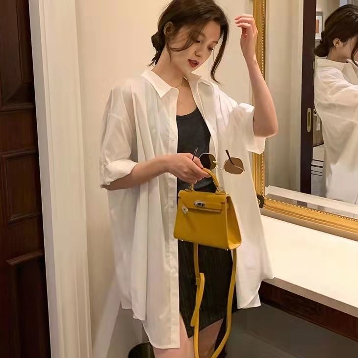 Áo Sơ Mi Tay Ngắn Dáng Rộng Thời Trang Mùa Hè Xinh Xắn Cho Nữ