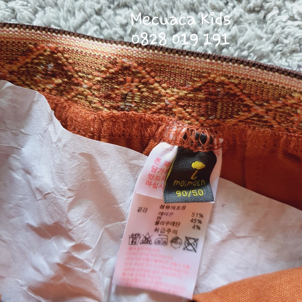 [90-120] Quần cam đất cạp dệt kim xuất Hàn cho bé trai bé gái